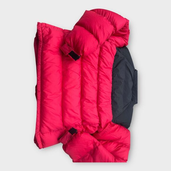 Vintage 90s Marmot Down Puffer Coat Full Zip Red Black Yoke Men's sz Medium - Picture 9 of 12